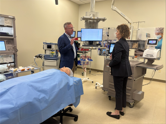 Rep. Peters tours a simulated operating room with staff from BD Medical Management Solutions