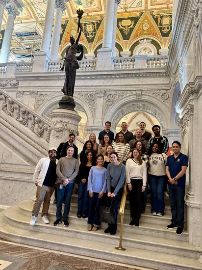 Rep. Peters and his current staff tour the Library of Congress