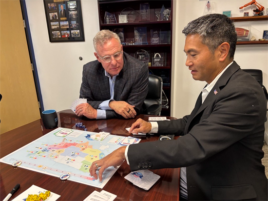 Rep. Peters meets with a civic engagement leader