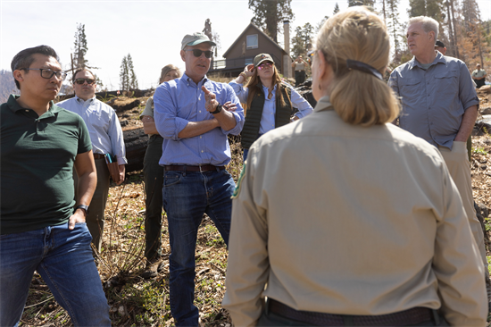 Rep. Peters speaks with experts at Sequoia National Forest