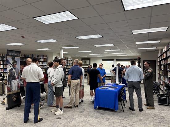 a crowd of people at Rep. Peters' service academy information night